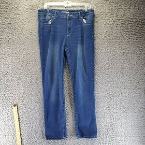 Vigoss Jeans Womens 14 Blue Skinny Stretch Denim